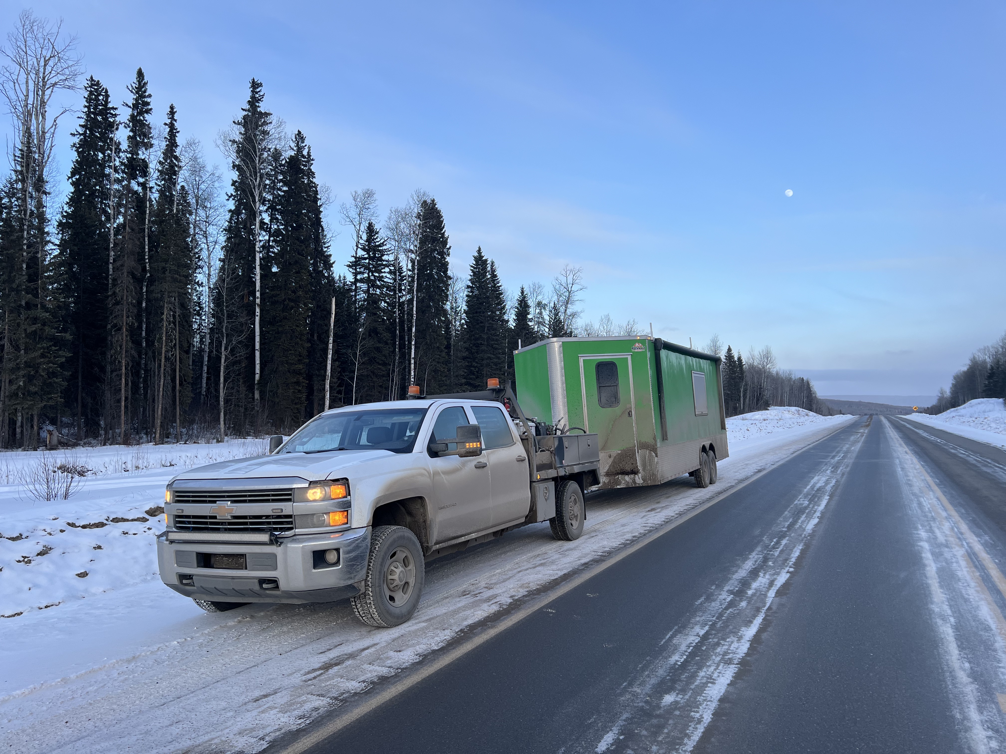 Mobile kitchen on the road in Alaska